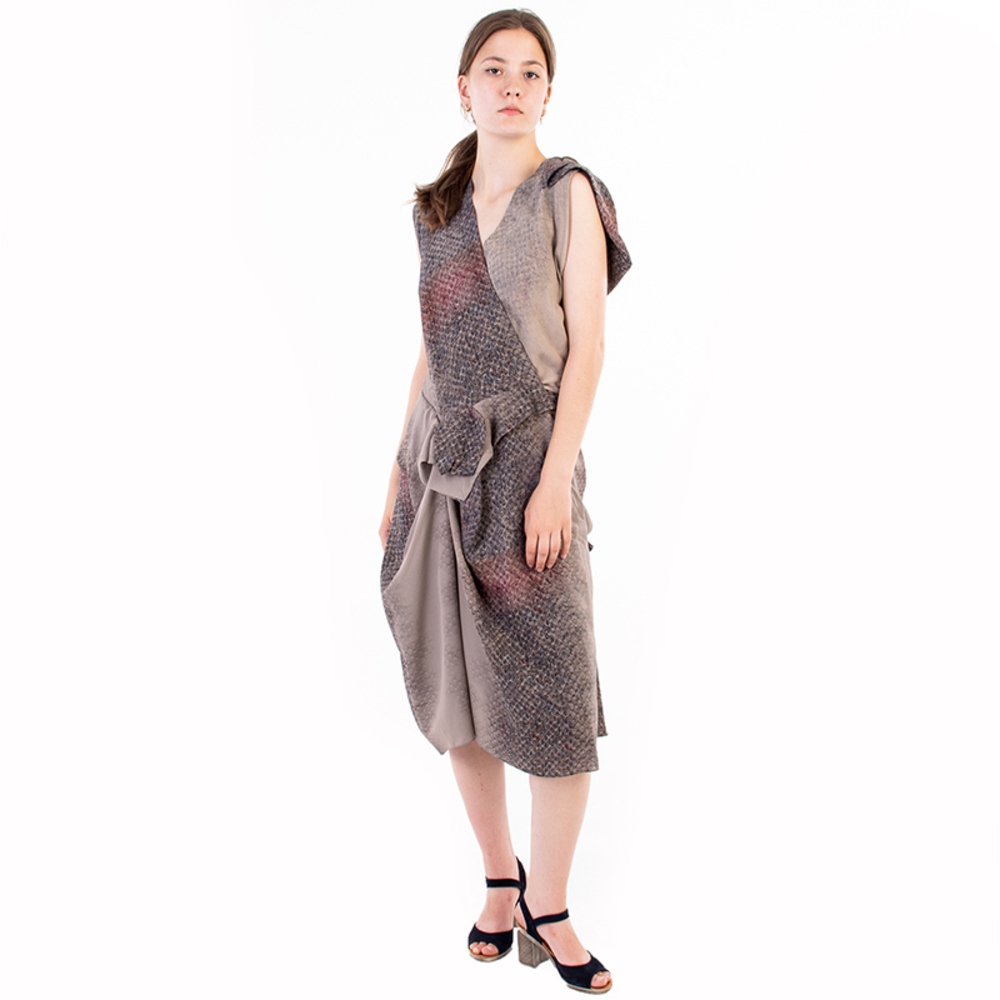 PETER PILOTTO BEIGE FLOUNCE DRESS | WOMENS SIZE XL